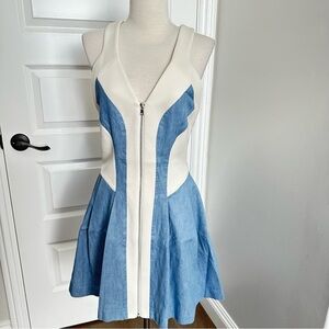 Robert Rodriguez Elegant Blue and White Dress Size 8